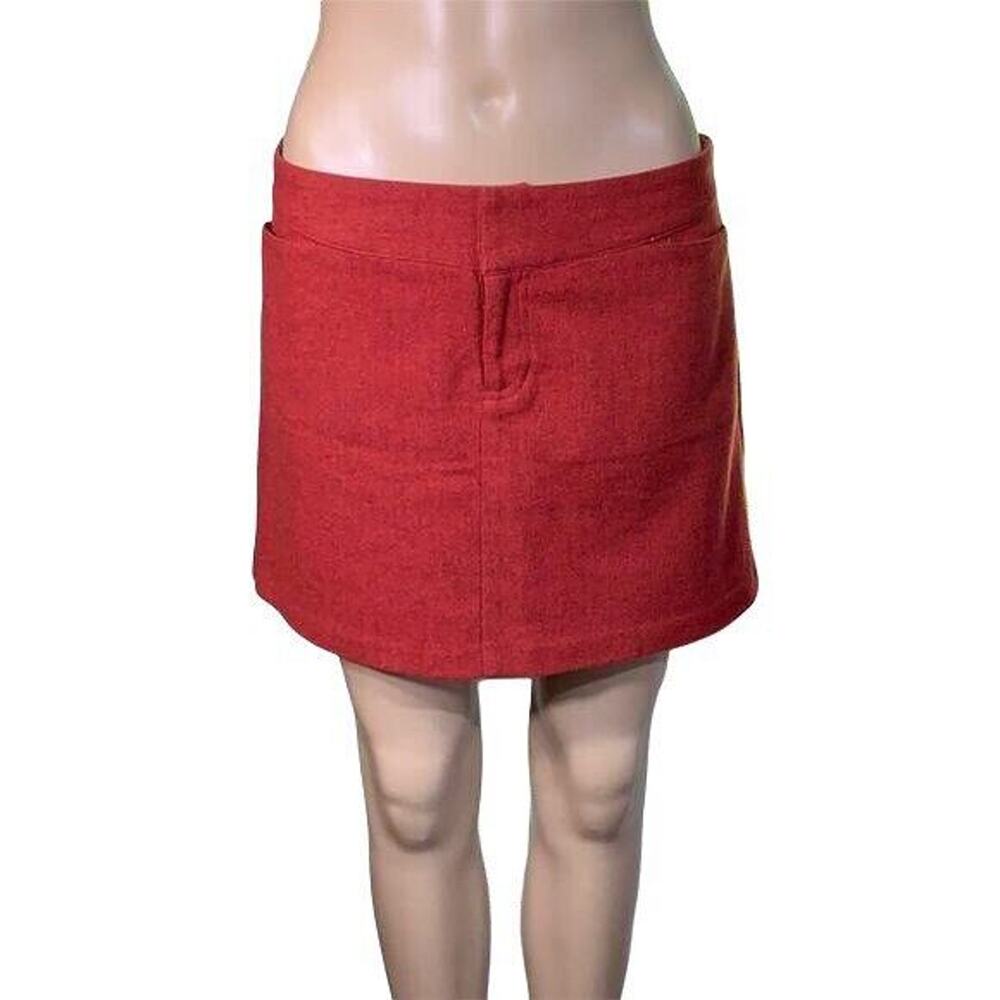 American Eagle Womens Mini Skirt Wool Blend Lined Burnt Orange Size 4